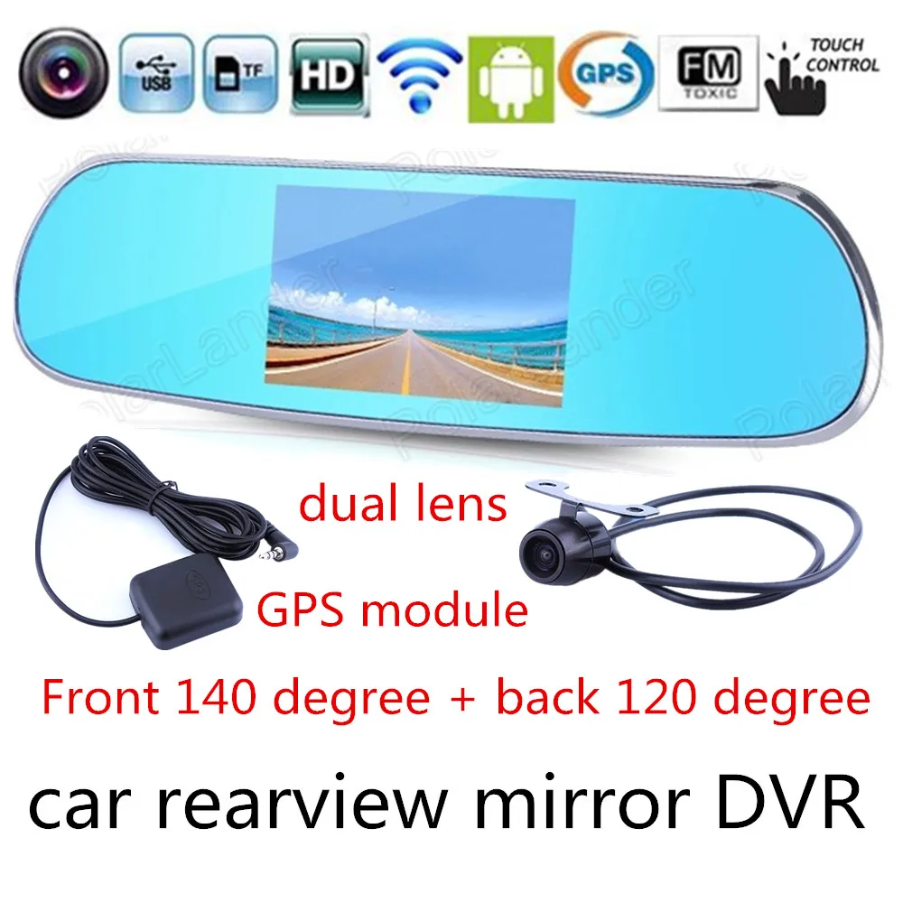 Лидер продаж 5 дюймов для Android WI-FI fm-передатчик DVR GPS модуль зеркало заднего вида