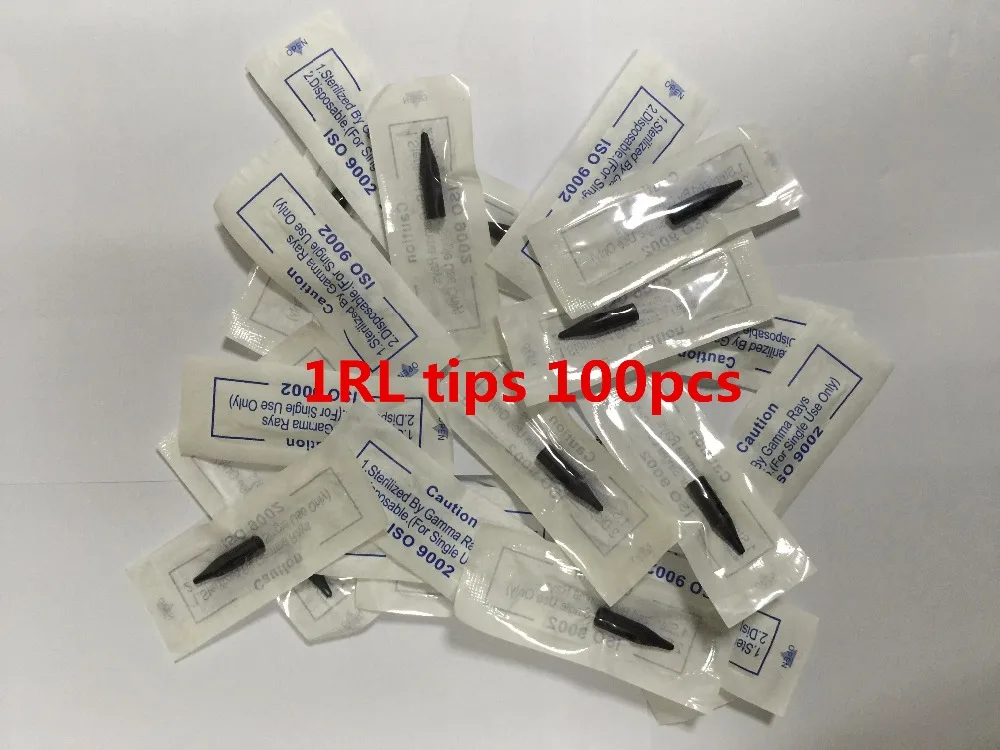 Высококачественная Черная машинка для перманентного макияжа 1RL 100 шт. иглы бровей