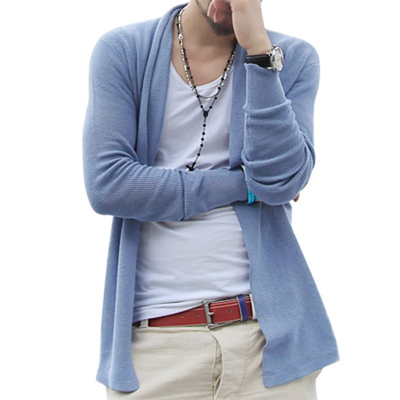 Мужской вязаный кардиган свитера мужской трикотаж трендовый тонкий свитер