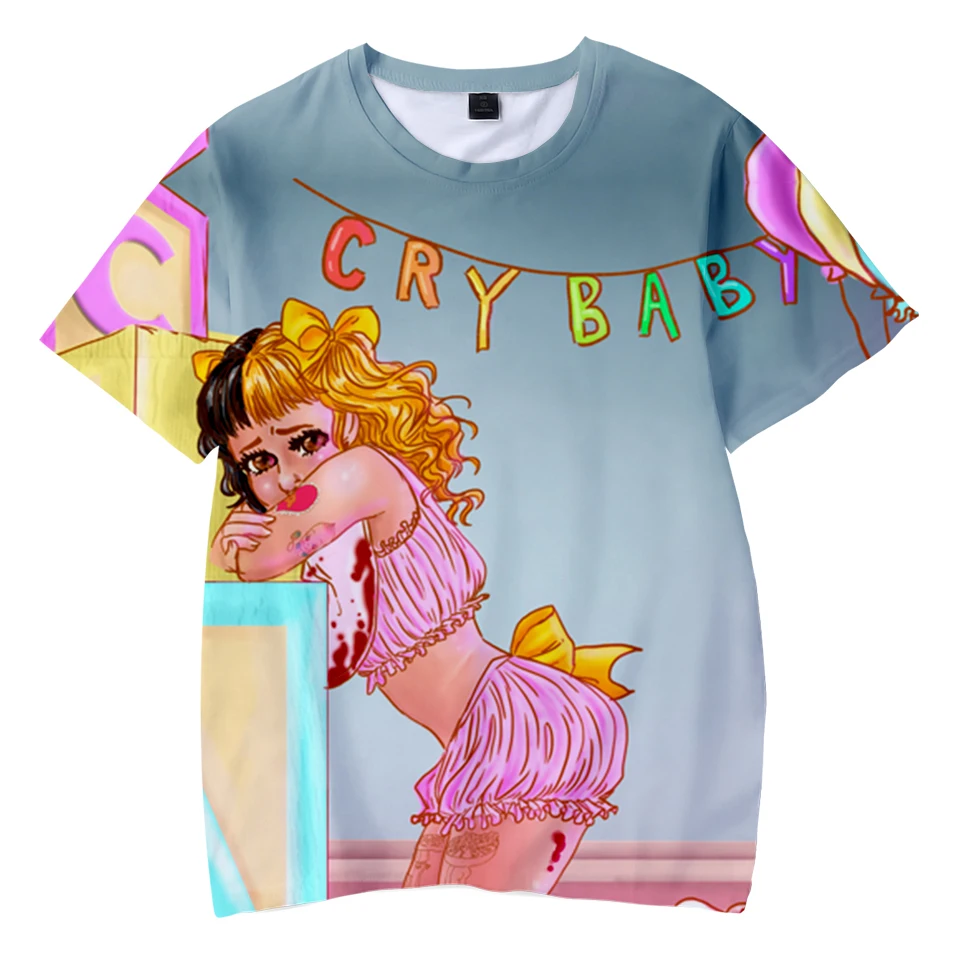 Модные детские футболки с 3D-принтом CRY BABY летние повседневные короткими рукавами