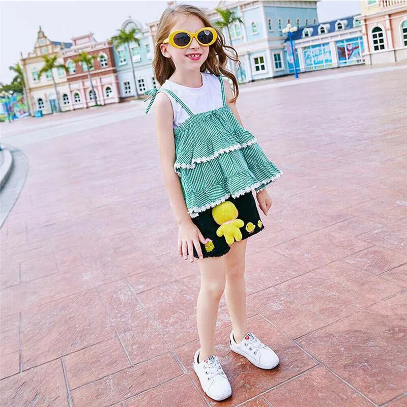 Toddler Kids Baby Girls Sleeveless Tops Floral Dress Sundress Outfit 1-5T Dresses For Cotton Girl Clothes | Детская одежда и обувь