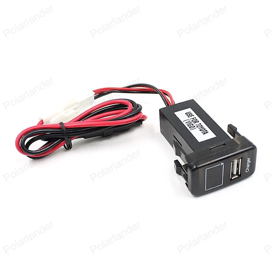 Dashboard USB Auto Car Charger Voltmeter 5V 2.1A For T/OYOTA V/IGO cell Phone adapter with Wire | Автомобили и мотоциклы