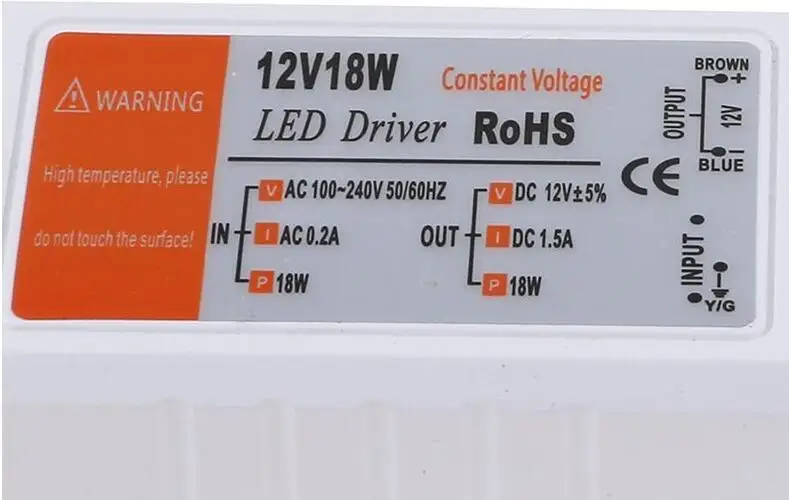 

new High Quality 12V DC18W Power Supply Driver Adapter Transformer Switch For LED Strip Light Bulb