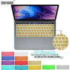 Чехол с русской клавиатурой для Mac Book 13 15 дюймов, с сенсорной панелью A1706, A1707, A1989, 1990