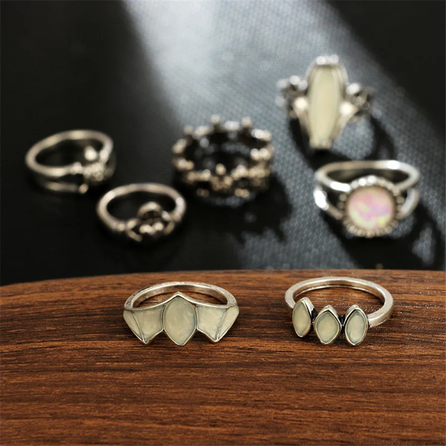RAVIMOUR 12 шт./компл. Bague Femme винтажный большой геометрический набор колец кольцо на