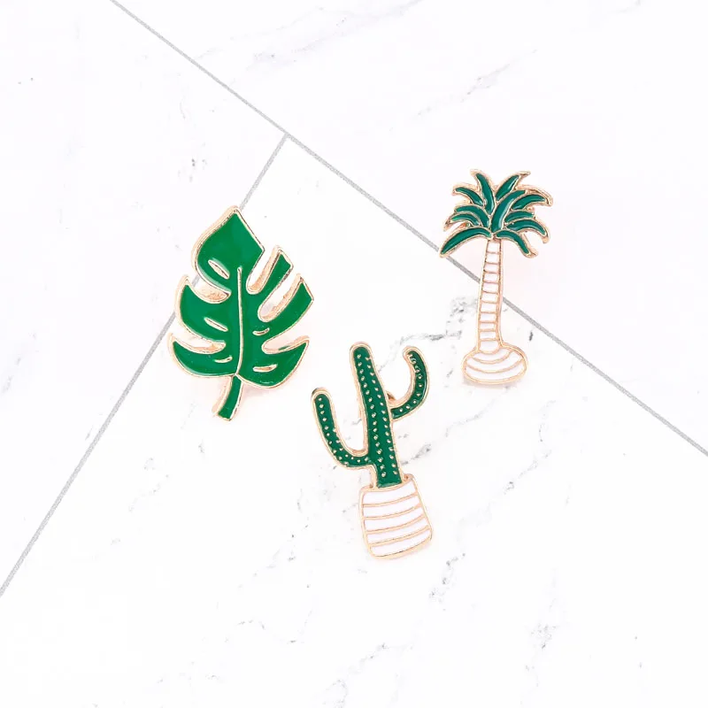 3 шт./компл. прекрасный зеленый завод лацкан булавка кокосовое дерево