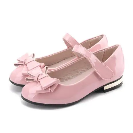 Новая весна бантом Лакированная кожа детей Обувь для девочек кожаная Дети