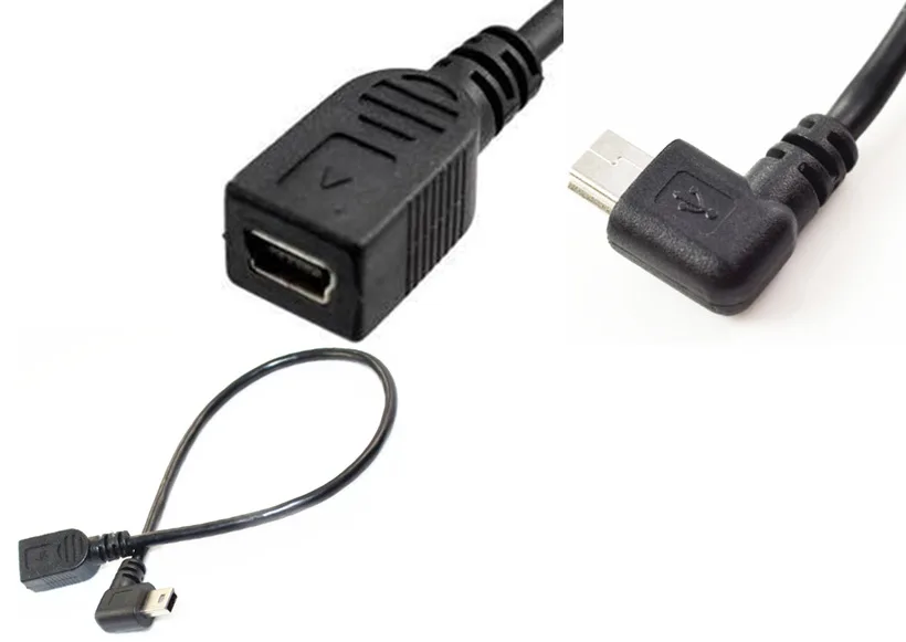 Левый поворот 90 градусов deg мини USB удлинитель зарядный кабель MINI T port Мужской