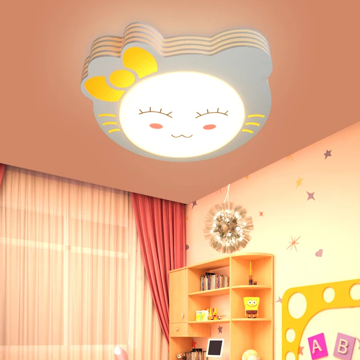 

Детская комната кошка светодиодные потолочные светильники Спальня Мальчики Девочки Детская комната лампы и фонари прекрасный мультфильм светодиодные лампы LU721175