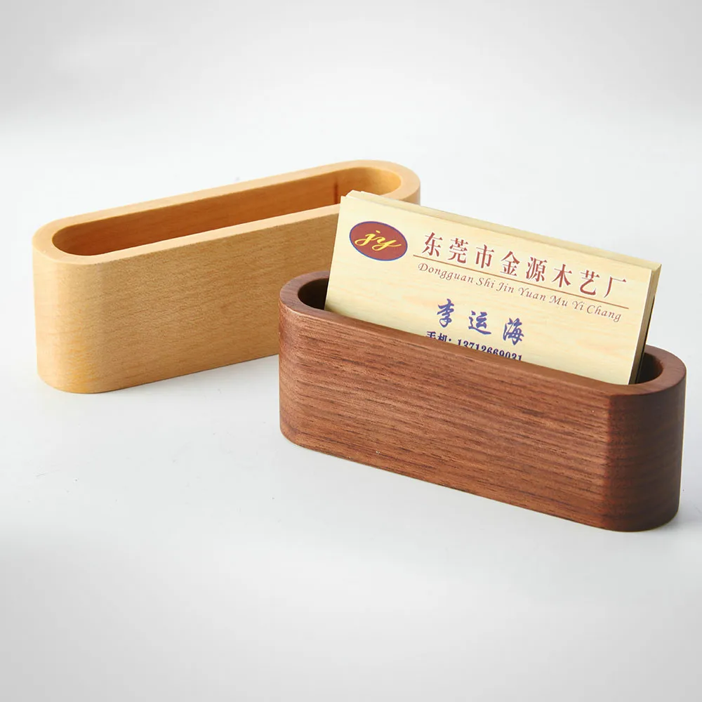 

Creative wood business card box name card holder desktop jewelry wooden storage box