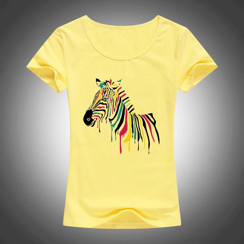 2017 акварельные радужные футболки с принтом зебры женские милые стильные Лидер