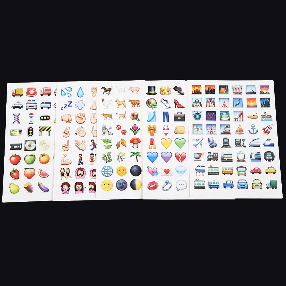 Emoji Sticker Pack Stickers Most Popular Emojis For Mobile Phone Kids Rooms Home Decor Tablet 19 Sheets/Pack Wholesales | Дом и сад