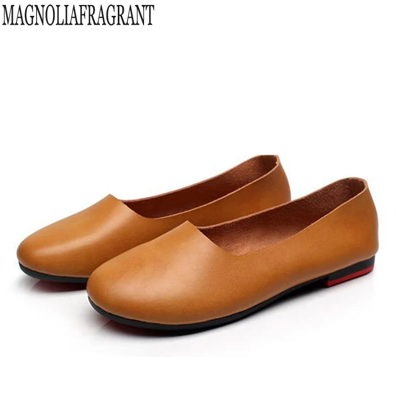 Балетки ручной работы из натуральной кожи на плоской подошве женская