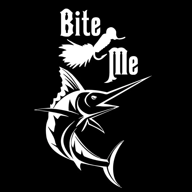 

13.1cm*20cm Bite Me Fish Car-Styling Car Accessories Vinyl Car Sticker Decor S4-0087