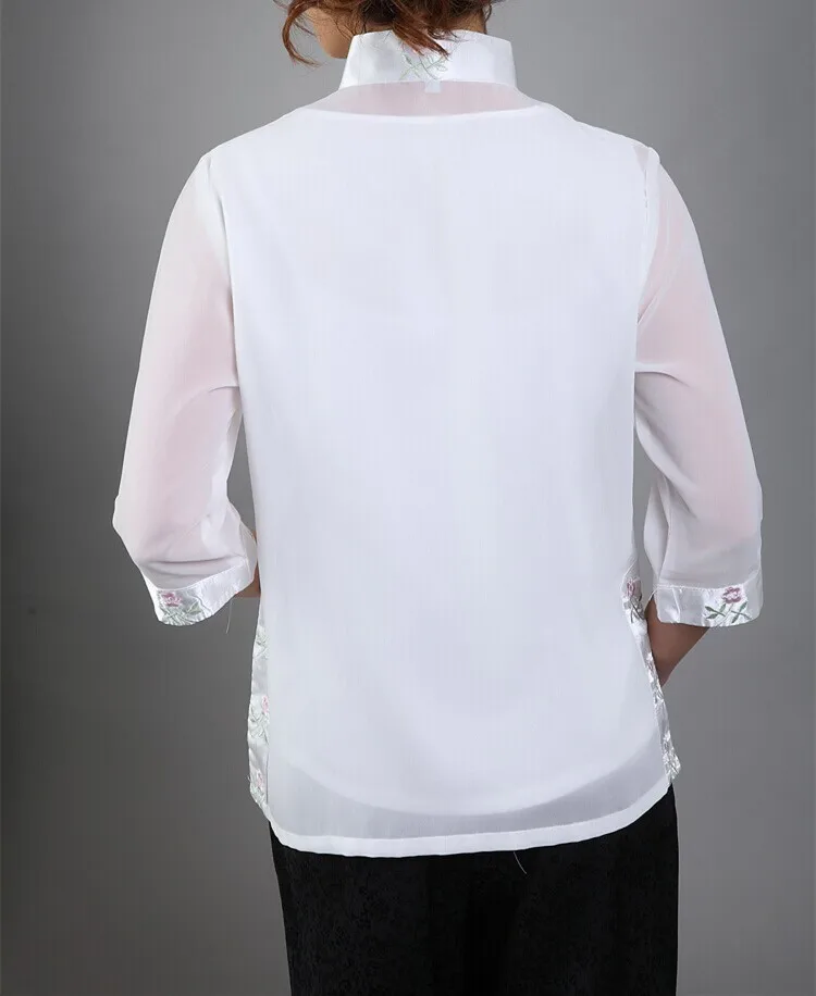 Новое поступление модные белые китайский для женщин шелковый атлас верхней