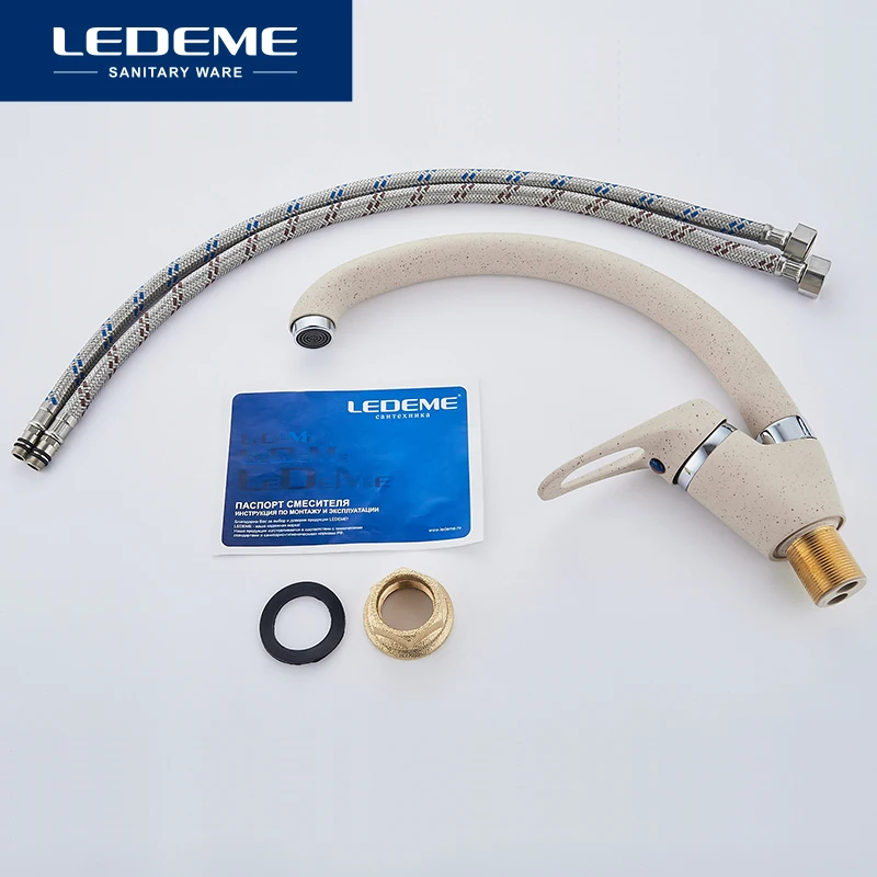 LEDEME Новый кухонный кран модный стиль цвет латунные кухонные краны вращающийся 360