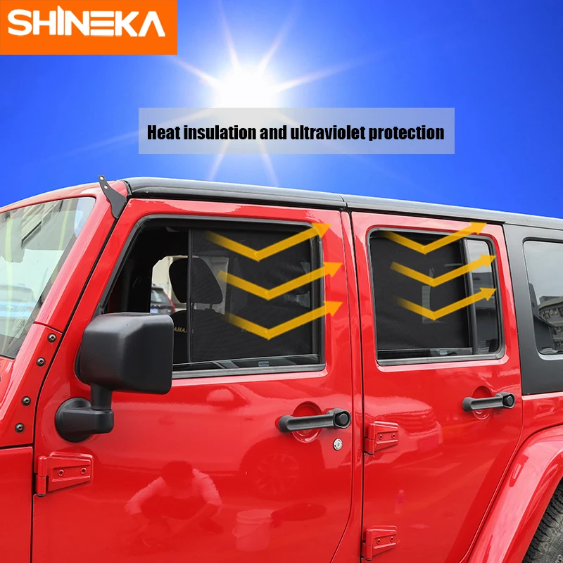 SHINEKA солнцезащитный козырек с боковым окном для Jeep wrangler 2007 2017 изоляционная сетка