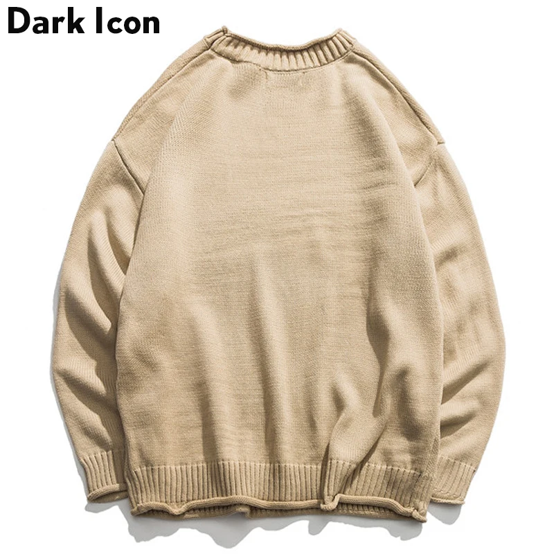 dinosaur lovely sweater men 2018 winter pullover mens sweaters oversized boy student sweater black khaki free global shipping