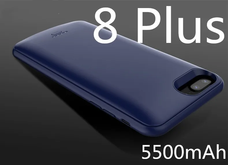 Blue 8 plus 5500 мА/ч чехол для зарядного устройства для iPhone 6, 7, 8, 6s plus, 8 plus, чехол для аккумулятора, внешний аккумулятор, зарядка, капа, ультра тонкий внешний чехол - Цвет: Blue 8 plus