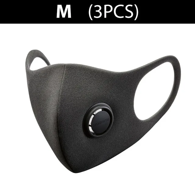 Size M Xiaomi Smartmi 3 шт. фильтр Маска блок 97% PM 2,5 с вентиляционным клапаном долговечный ТПУ материал фильтр Маска умный дом - Цвет: Size M