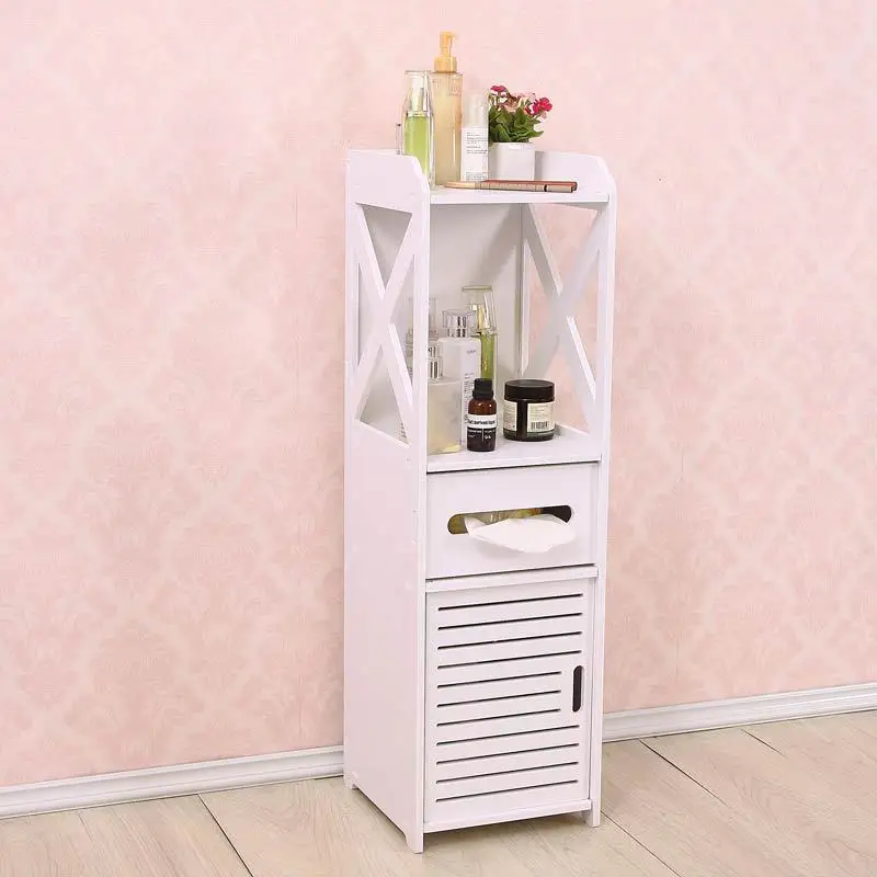 

Home bathroom rack floor locker narrow cabinet waterproof trash toilet side cabinet debris storage rack ZP7171408