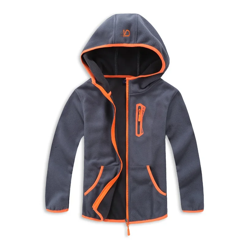 H702 Orange Спортивная флисовая куртка с капюшоном для мальчиков; Новинка года; сезон весна-осень; модная новинка; детская одежда из мягкой ткани; детская верхняя одежда; От 3 до 14 лет - Цвет: H702 Orange