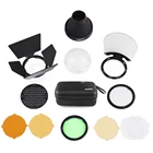 Godox AK-R1 набор аксессуаров для двери сарая сотовые цветные фильтры Snoot Diffuser Set fr Godox V1 AD200pro AD200 H200R вспышка с круглой головкой