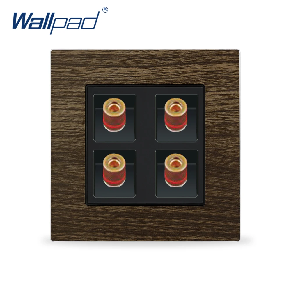 4 контактный аудио разъем Wallpad роскошный деревянный дизайн металлическая панель