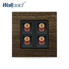 4-контактный аудио разъем Wallpad роскошный деревянный дизайн металлическая панель электрическая стена 4-контактный аудио розетки для дома
