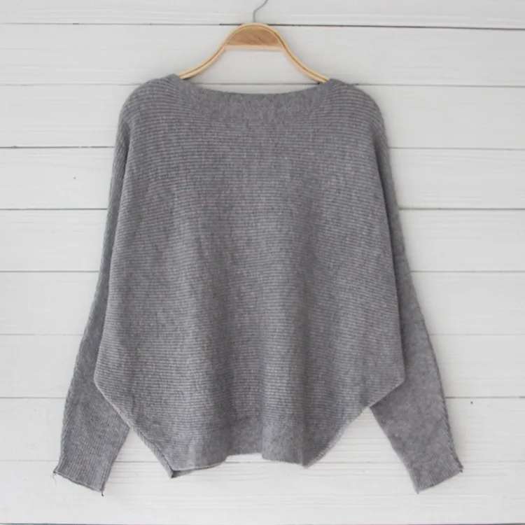 BYUAN High Street Autumn Women Knitted Sweater Batwing Sleeve Fashion Slash Neck Sexy Off Shoulder Ladies Sweaters | Женская одежда