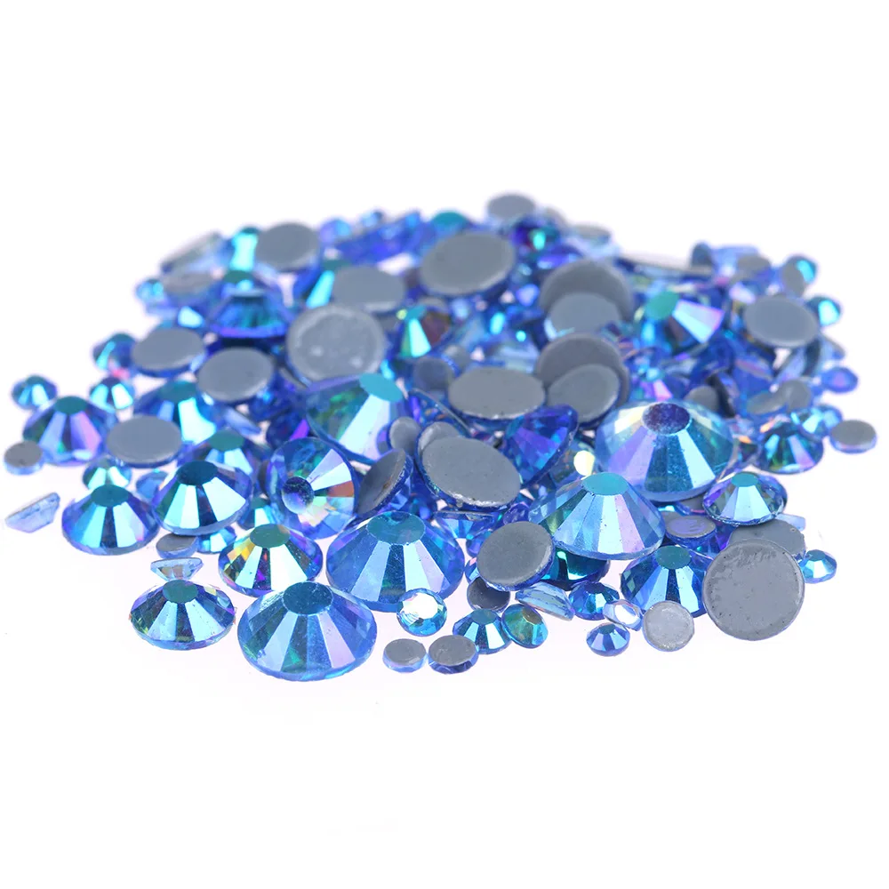 

ss6,ss10,ss16,ss20,ss30 Light Sapphire AB Crystals Glass Hot Fix Rhinestones,DMC Flat Back Iron On Rhinestone for Garment