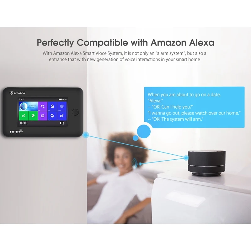 Digoo умная домашняя система охранной сигнализации сенсорный экран 433 МГц GSM WIFI DIY