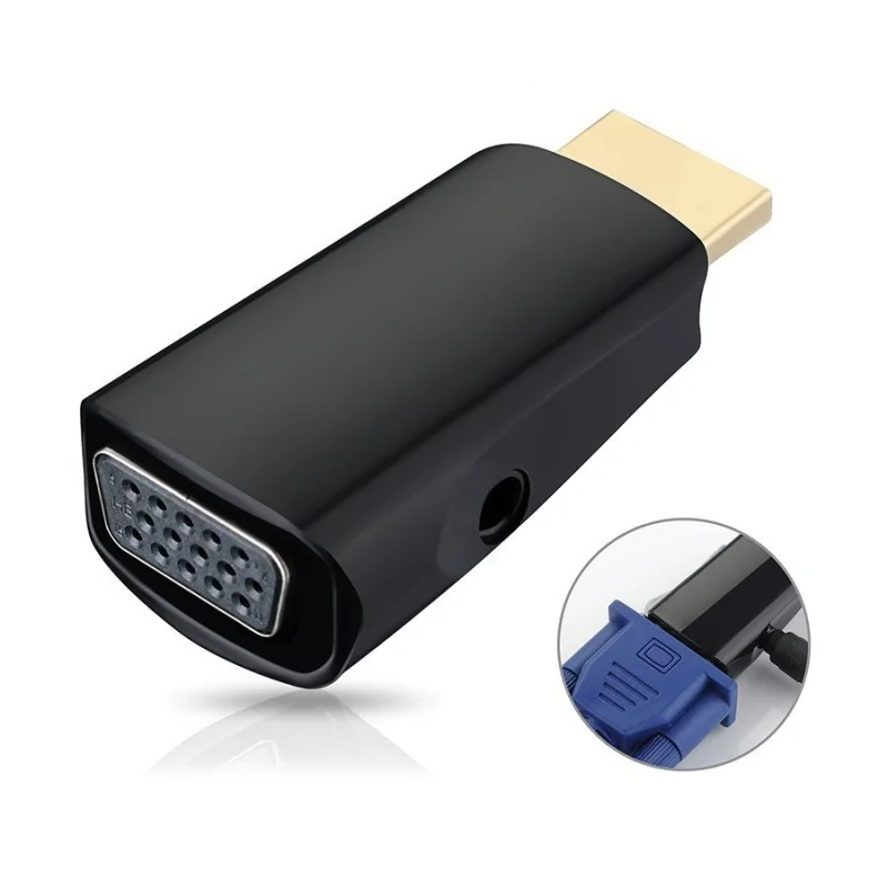 HDMI в VGA конвертер позолоченный с разъемом 3 5 мм аудио кабель для ПК ноутбука DVD