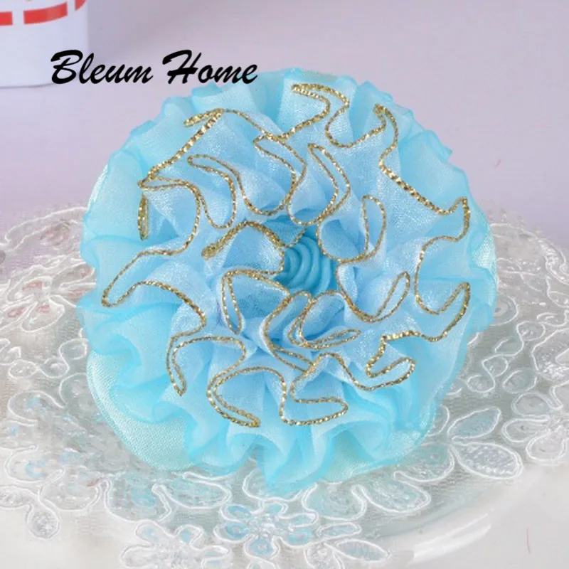 blue Bleum Home, 2 шт., подарок для девочек, заколка для волос, украшения для волос для девочек, детские шелковые лепестки, ленты, Цветочные заколки, заколки для волос, заколки для волос - Цвет: blue
