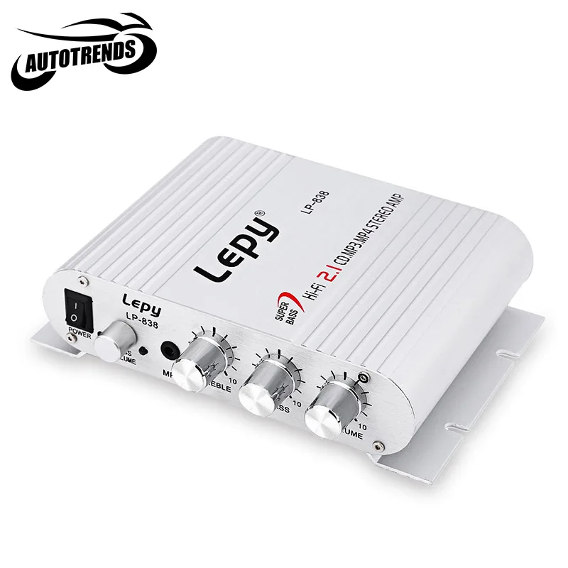 Lepy LP 838 автомобильный усилитель Hi Fi 2 1 Сабвуфер аудио стерео бас динамиков