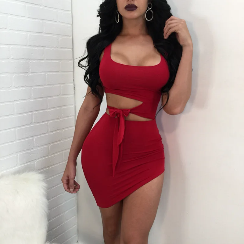 Для женщин платья для вечеринок Vestidos Sexy Midi Карандаш Клуб Bodycon бинты выдалбливают