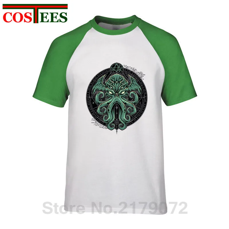 Футболка с принтом ужасов Cthulhu Мужская футболка Осьминогами Ктулху хлопковая