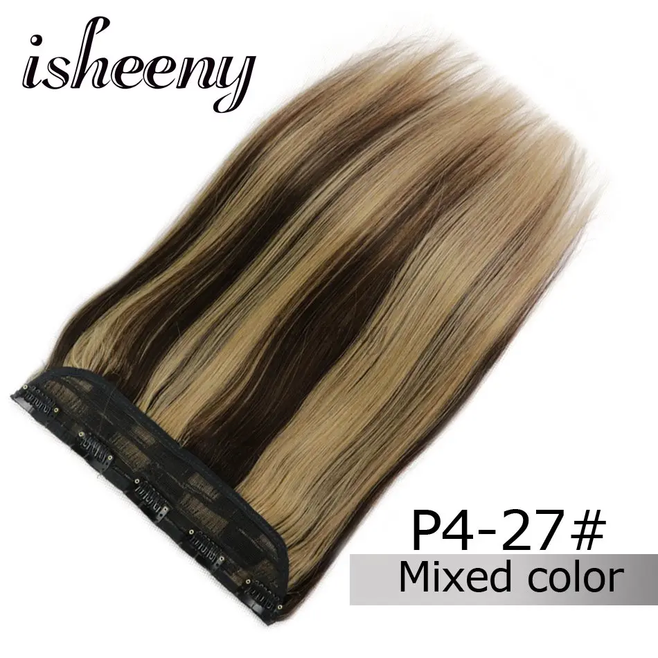 Isheeny 1" 18" 2" Клип в одном бразильские волосы на заколках зажимы Tic Tac 5 клипов remy волосы кусок Прямой зажим человеческих волос для наращивания