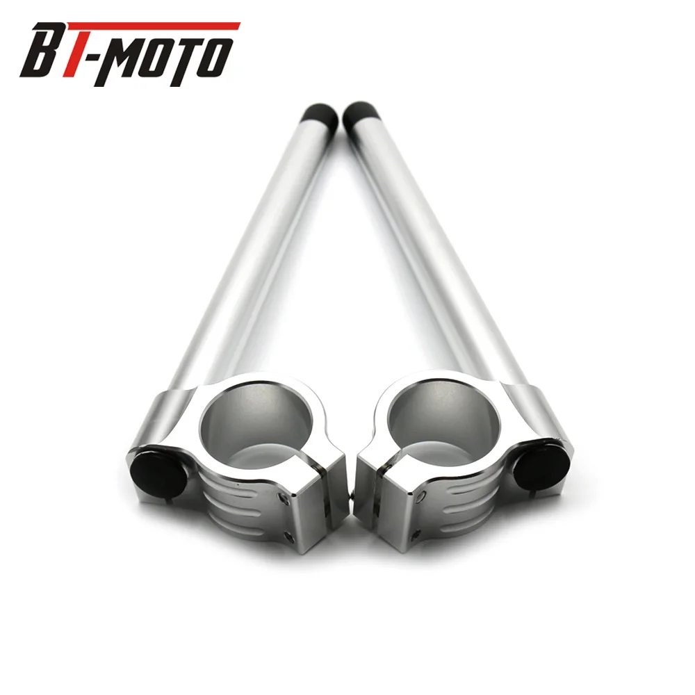 SILVER 41MM CNC мотоциклетный Руль клип на Ons вилка ручка бар клип ons для Yamaha YZF R3- YZF R25 2013- YZF-R3 ABS MT25 - Цвет: SILVER 41MM
