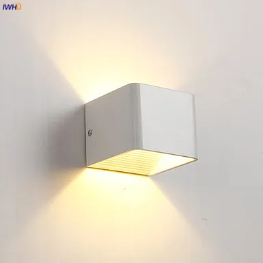 

IWHD Square Nordic Modern LED Wall Light Fixtures For Bedroom Bathroom Living Room White Black Wall Lamp Sconce Lampara Pared