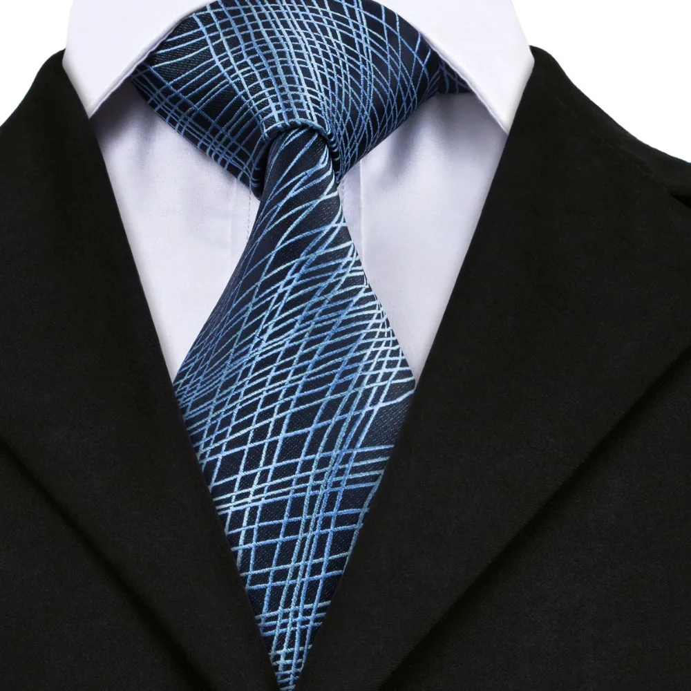 Мужской комплект из галстука и запонок голубого светильник бого цветов|silk tie|ties for