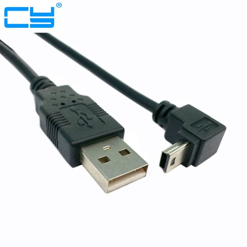Вниз Угловой 90 градусов мини USB 2 0 B Тип 5Pin папа к Мужской кабель для