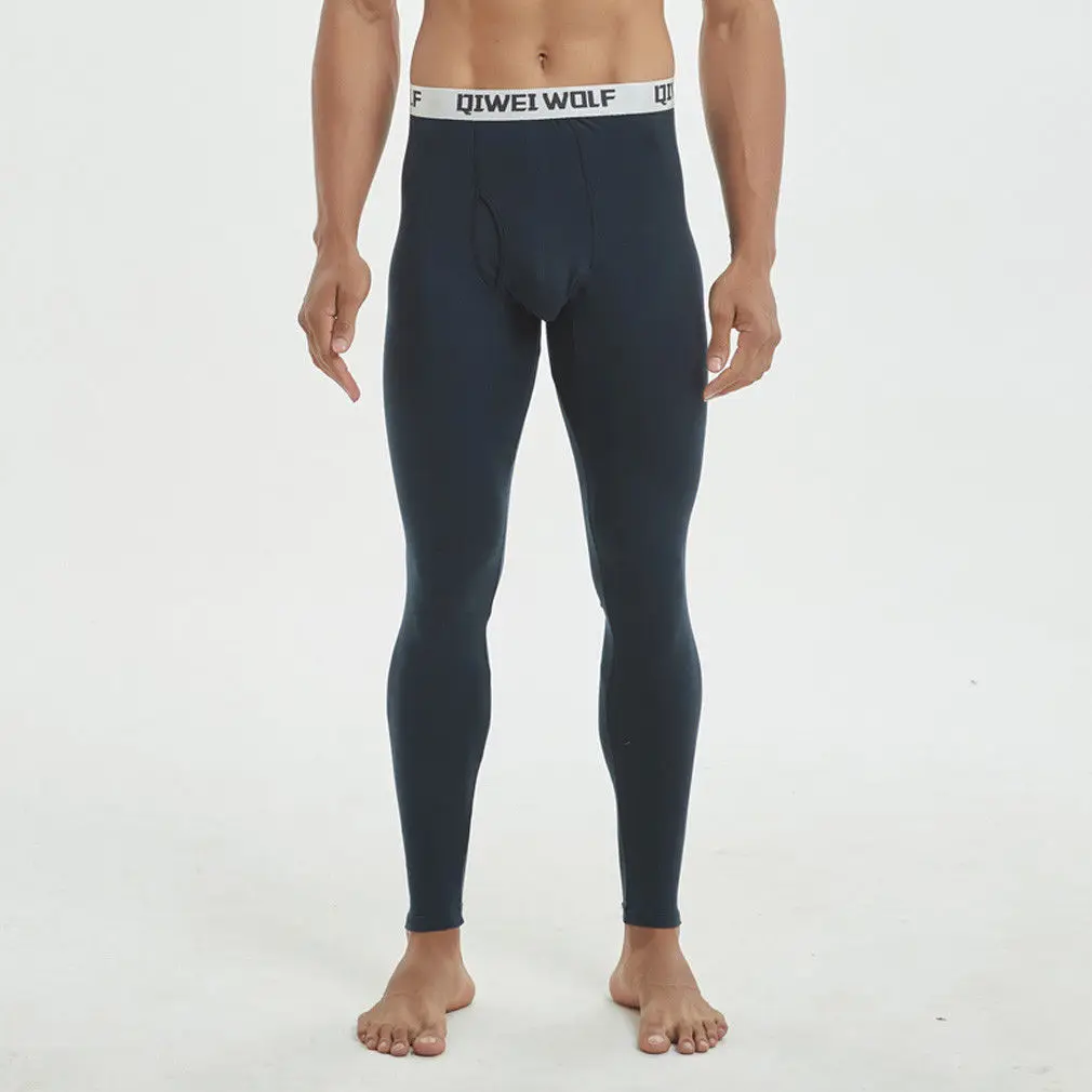 Navy Blue Hirigin, зимние штаны, мужские теплые кальсоны, леггинсы, мужские тонкие теплые штаны - Цвет: Navy Blue