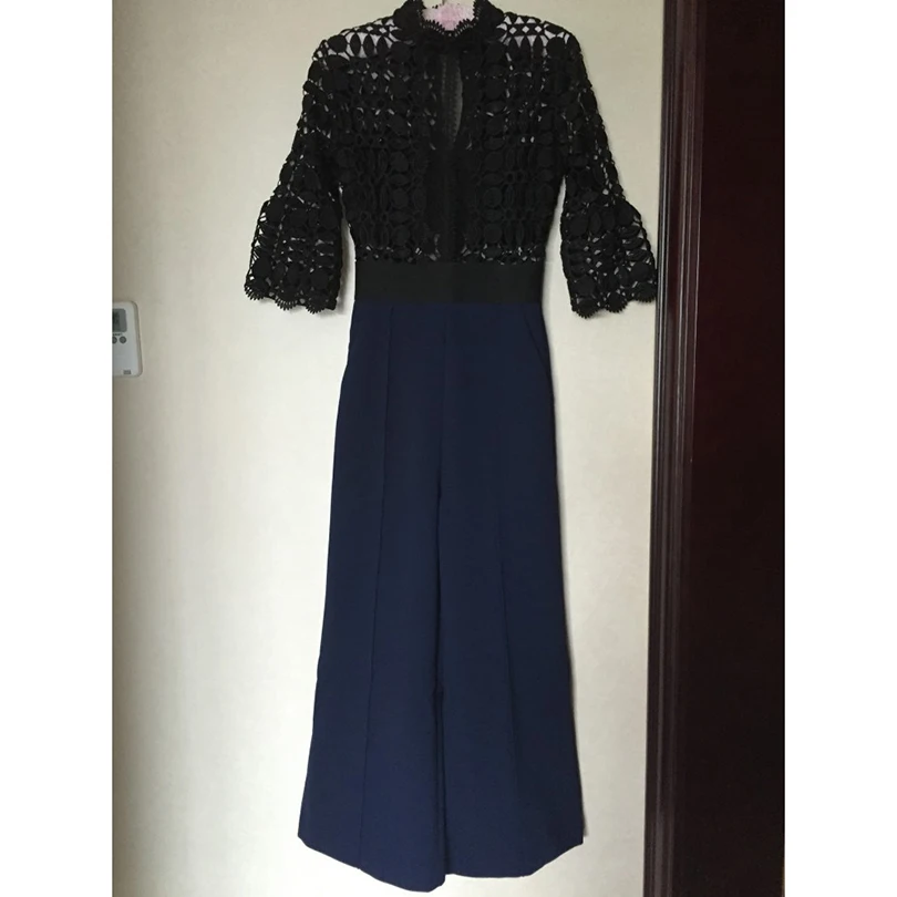 ВЫСОКОЕ КАЧЕСТВО Новая Мода 2017 Дизайнер Комбинезон женщин 3/4 Рукав Элегантные