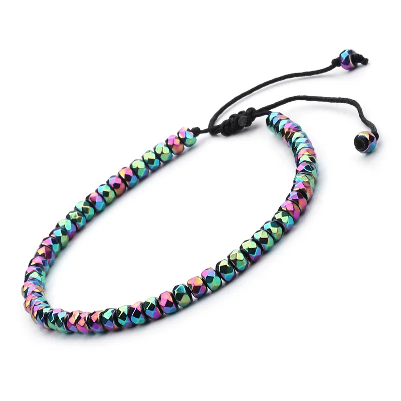 Новый гальванический цветной браслет из бисера черный и белый магнитный