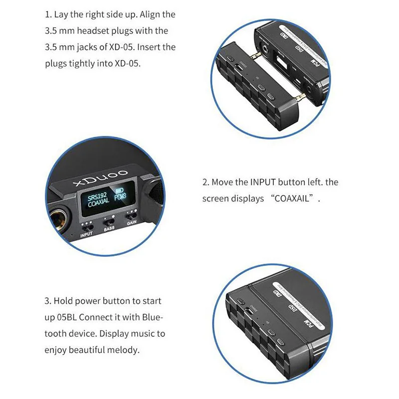 XDUOO 05BL bluetooth5.0 цифровой поворотный стол для XD 05 усилитель наушников SBC AAC CSR8670 без