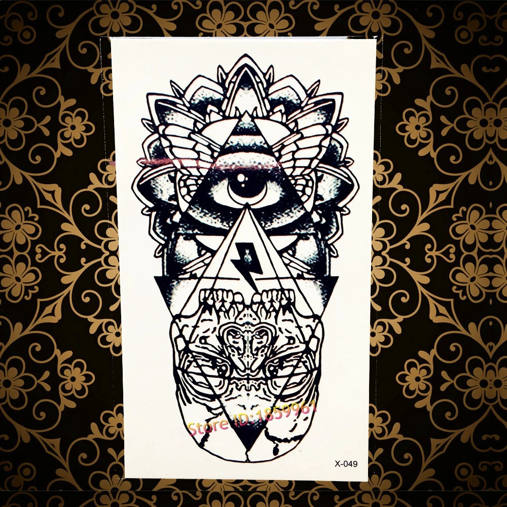 Водонепроницаемый Временные татуировки Наклейки c Книги по искусству Ун черная