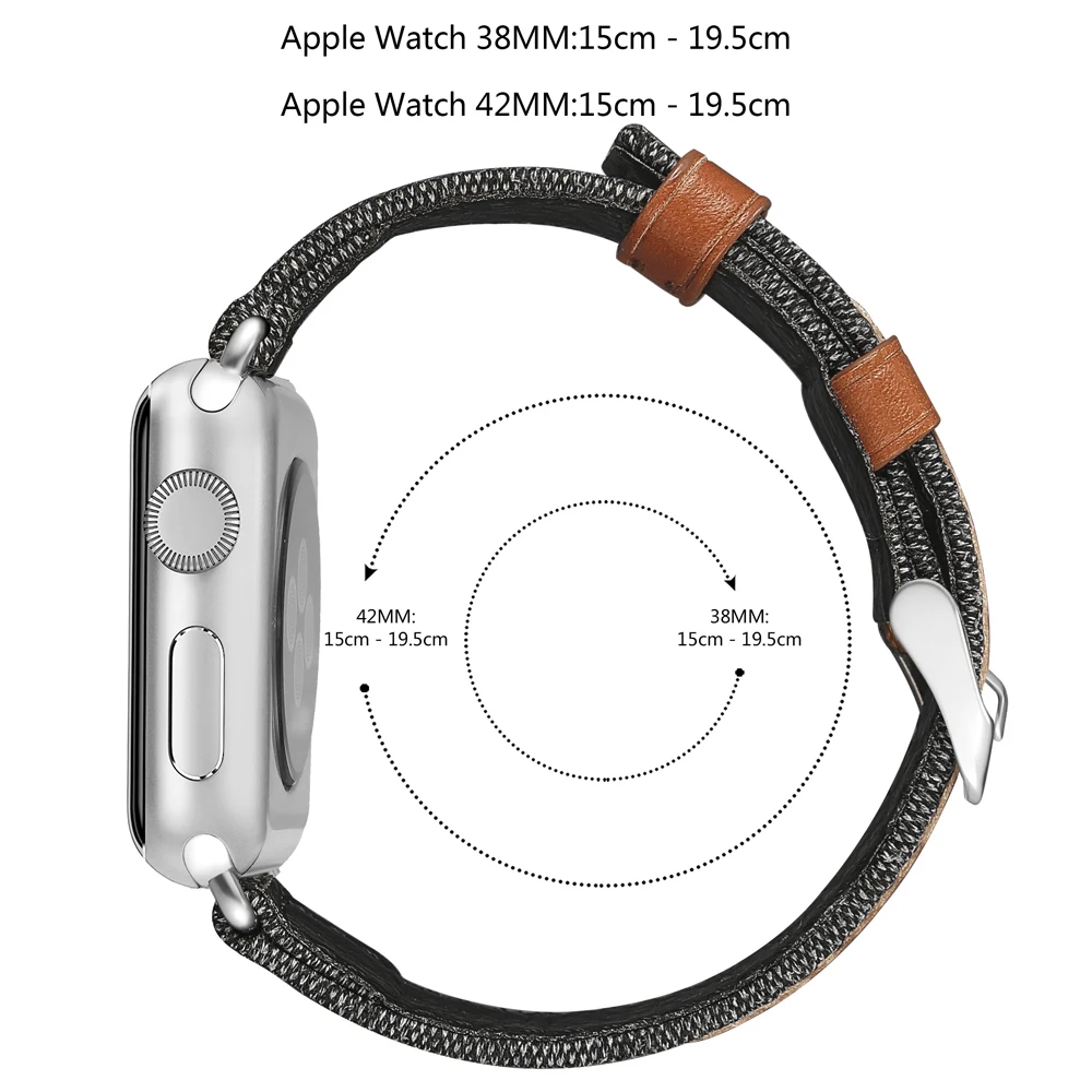 Холщовый ремешок для часов из натуральной кожи apple watch 42 мм/38 мм/44 мм/40 мм наручный