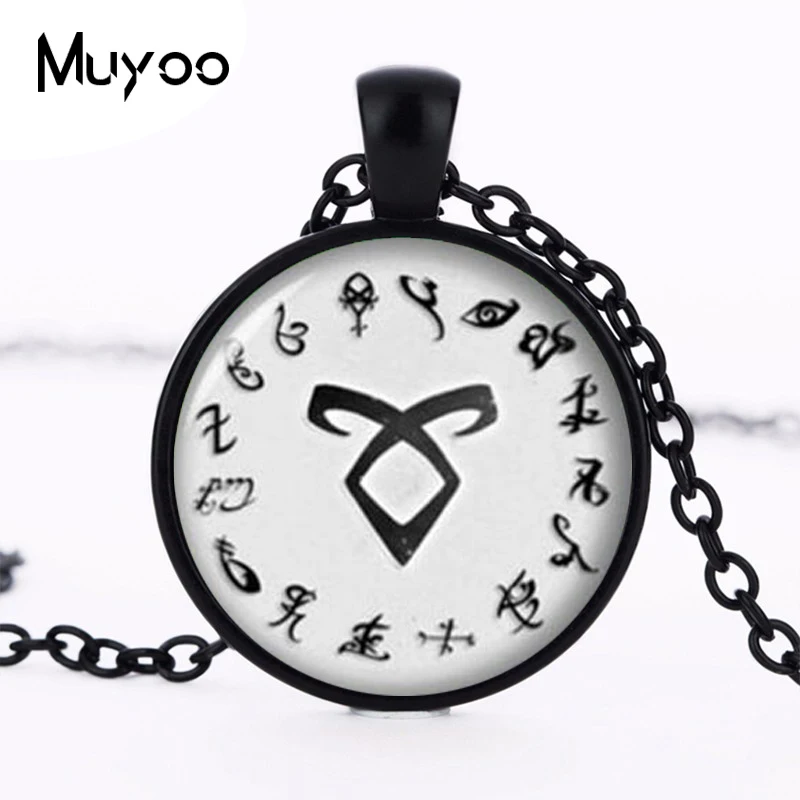 1 unids Hunter Rune Shadowhunter ожерелье с городом ожерельлье из хрусталя bones кабошон HZ1|crystal