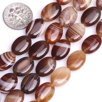 gem inisde 10x14mm 13x18mm natural flat oval shape bostwana agates stone beads for jewelry making bracelet necklace 15inch diy